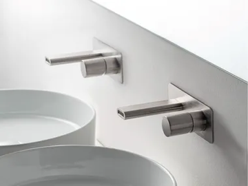 NANOTECH - Wall-mounted washbasin mixer with plate by Rubinetterie Treemme - view 2